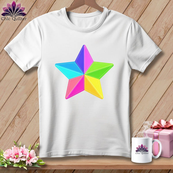 MyDesigns Physical Item S / White Rainbow Star ~ Relaxed Fit Tee