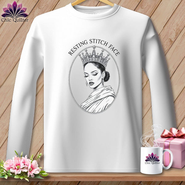 MyDesigns Physical Item S / White Ri-hem-na - Resting Stitch Face ~ Long Sleeve Tee
