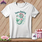 MyDesigns Physical Item S / White Seams Sketchy Mermaid ~ Relaxed Fit Tee