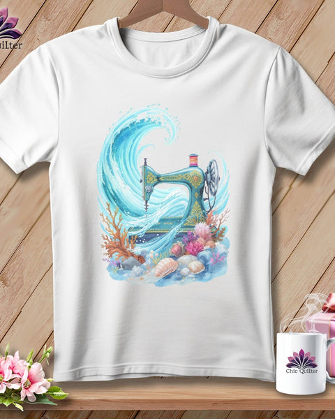 MyDesigns Physical Item S / White Seaside Stitcher ~ Relaxed Fit Tee