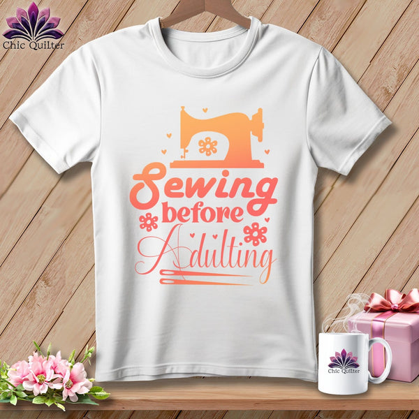 MyDesigns Physical Item S / White Sewing Before Adulting ~ Relaxed Fit Tee