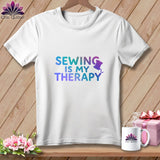 MyDesigns Physical Item S / White Sewing is My Therapy ~ Relaxed Fit Tee