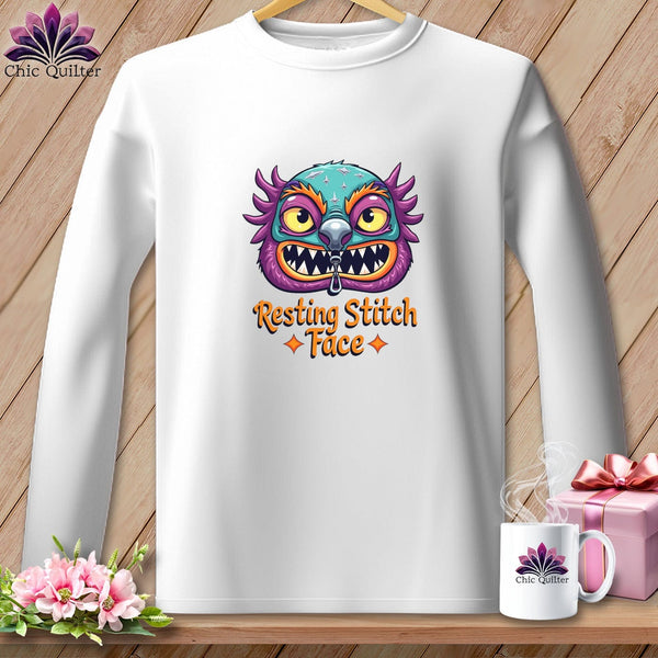 MyDesigns Physical Item S / White Snipzilla - Resting Stitch Face ~ Long Sleeve Tee