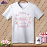 MyDesigns Physical Item S / White Soft Vintage Personalized Name Tag ~ V-Neck Tee