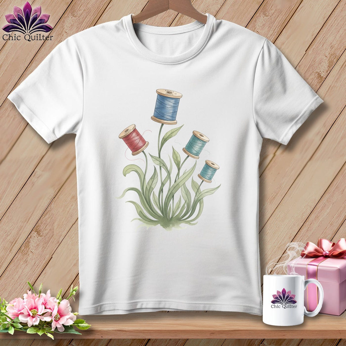 MyDesigns Physical Item S / White Spool Blooms ~ Relaxed Fit Tee