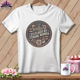 MyDesigns Physical Item S / White Stitched By Strong Women 250 Years of American Quilting ~ Relaxed Fit Tee