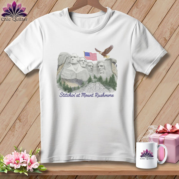 MyDesigns Physical Item S / White Stitchin' at Mount Rushmore ~ Relaxed Fit Tee