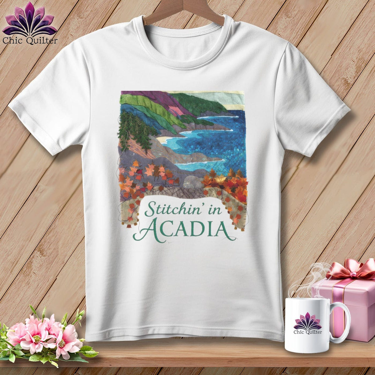 MyDesigns Physical Item S / White Stitchin' in Acadia National Park ~ Relaxed Fit Tee