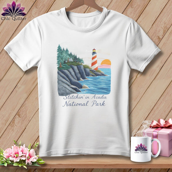 MyDesigns Physical Item S / White Stitchin' in Acadia National Park ~ Relaxed Fit Tee