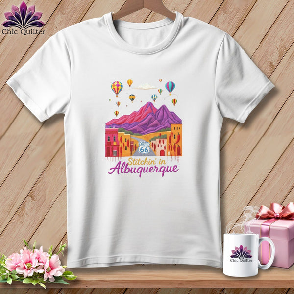MyDesigns Physical Item S / White Stitchin' in Albuquerque ~ Relaxed Fit Tee