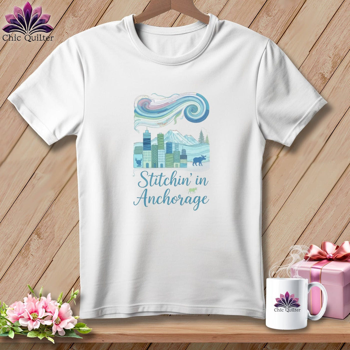 MyDesigns Physical Item S / White Stitchin' in Anchorage ~ Relaxed Fit Tee