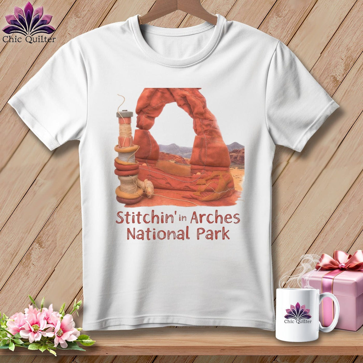 MyDesigns Physical Item S / White Stitchin' in Arches National Park ~ Relaxed Fit Tee