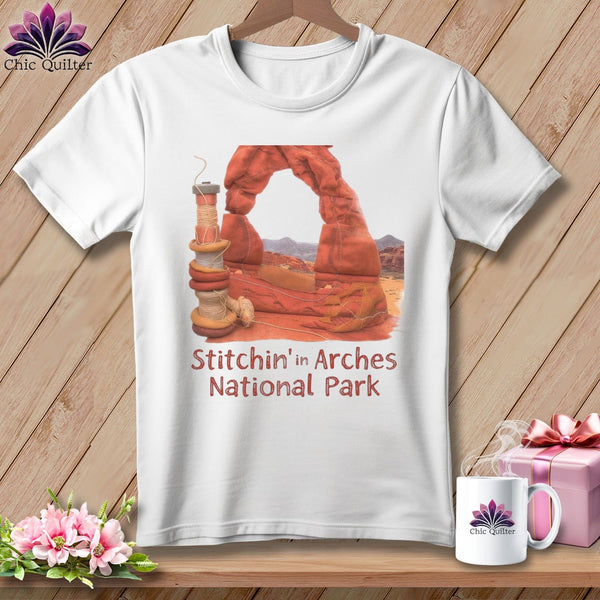 MyDesigns Physical Item S / White Stitchin' in Arches National Park ~ Relaxed Fit Tee