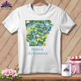 MyDesigns Physical Item S / White Stitchin' in Arkansas ~ Relaxed Fit Tee
