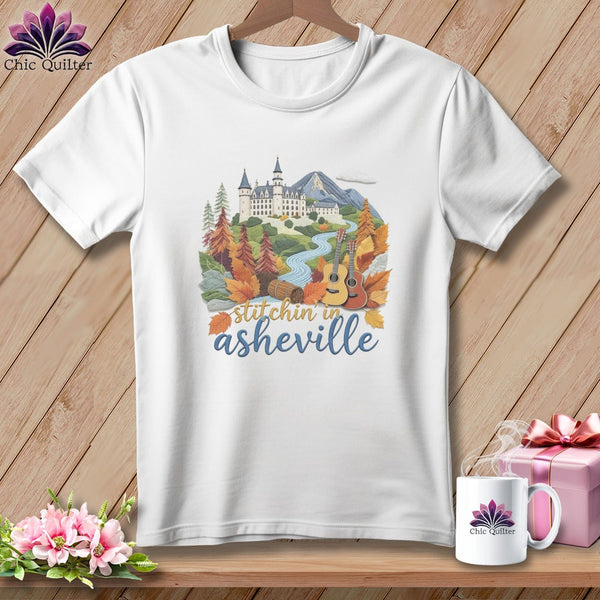 MyDesigns Physical Item S / White Stitchin' in Asheville ~ Relaxed Fit Tee