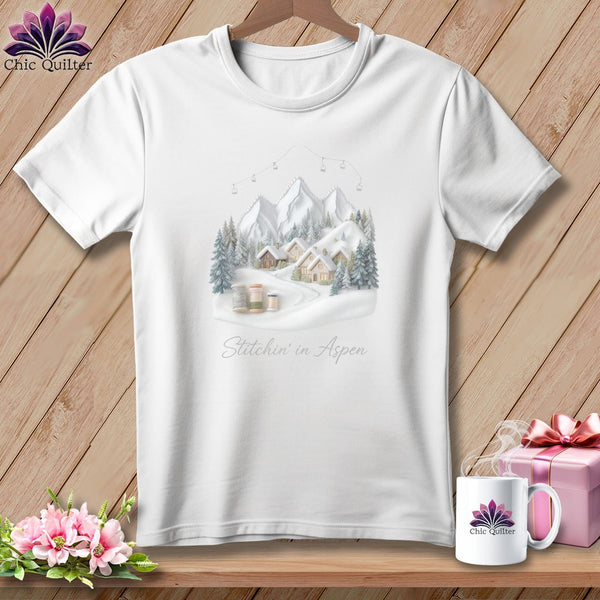 MyDesigns Physical Item S / White Stitchin' in Aspen ~ Relaxed Fit Tee