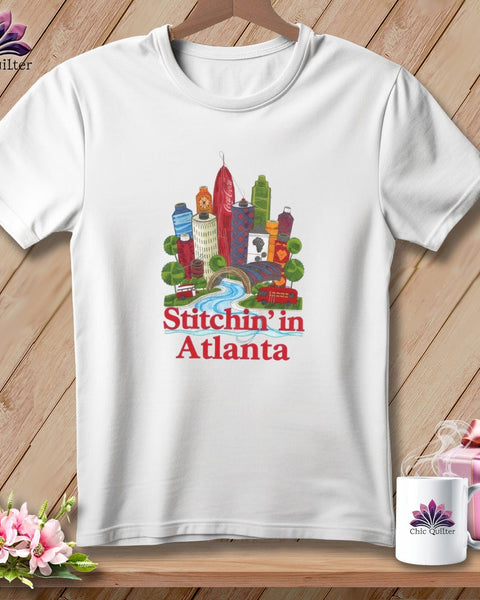 MyDesigns Physical Item S / White Stitchin' in Atlanta ~ Relaxed Fit Tee