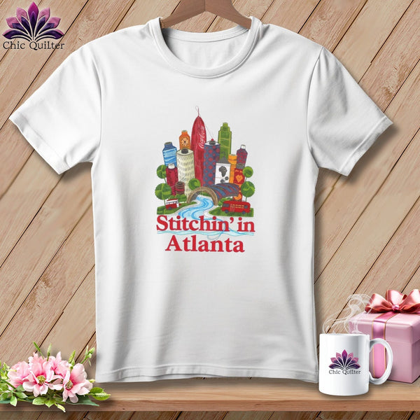 MyDesigns Physical Item S / White Stitchin' in Atlanta ~ Relaxed Fit Tee