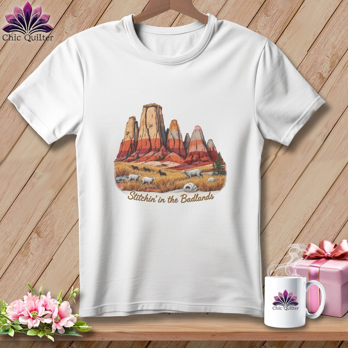 MyDesigns Physical Item S / White Stitchin' in Badlands National Park ~ Relaxed Fit Tee