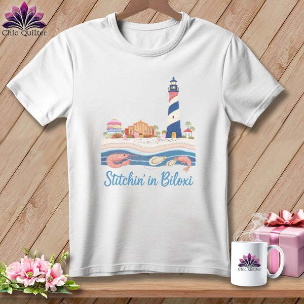 MyDesigns Physical Item S / White Stitchin' in Biloxi ~ Relaxed Fit Tee
