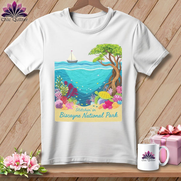 MyDesigns Physical Item S / White Stitchin' in Biscayne National Park ~ Relaxed Fit Tee