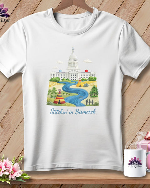 MyDesigns Physical Item S / White Stitchin' in Bismarck ~ Relaxed Fit Tee