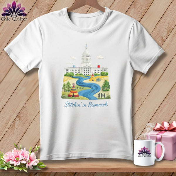 MyDesigns Physical Item S / White Stitchin' in Bismarck ~ Relaxed Fit Tee