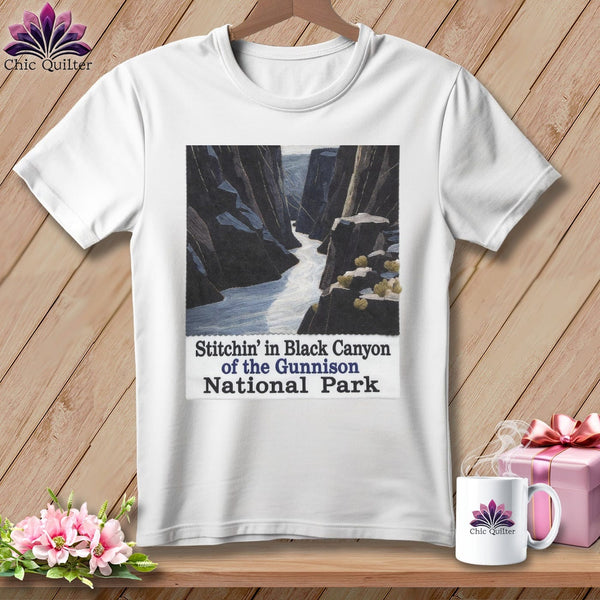 MyDesigns Physical Item S / White Stitchin' in Black Canyon of the Gunnison National Park ~ Relaxed Fit Tee