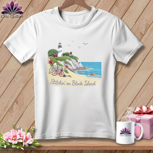 MyDesigns Physical Item S / White Stitchin' in Block Island ~ Relaxed Fit Tee