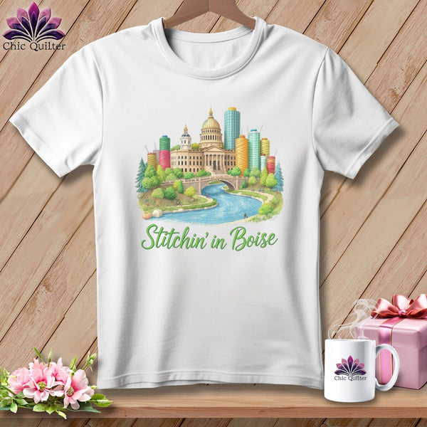 MyDesigns Physical Item S / White Stitchin' in Boise ~ Relaxed Fit Tee