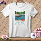 MyDesigns Physical Item S / White Stitchin' in Boundary Waters ~ Relaxed Fit Tee