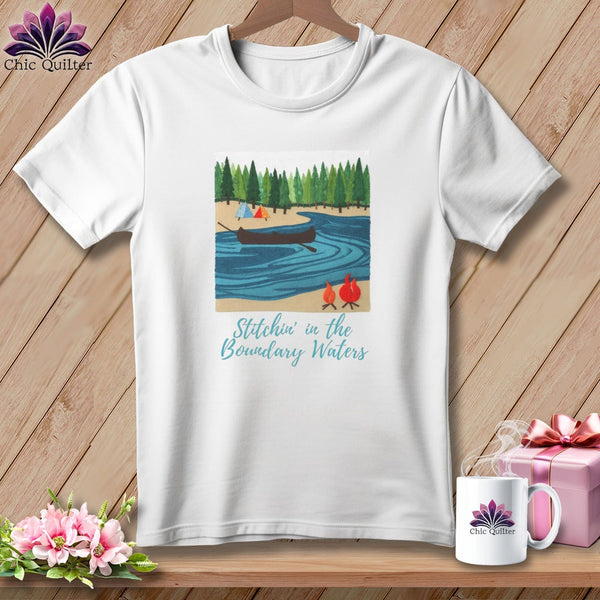 MyDesigns Physical Item S / White Stitchin' in Boundary Waters ~ Relaxed Fit Tee