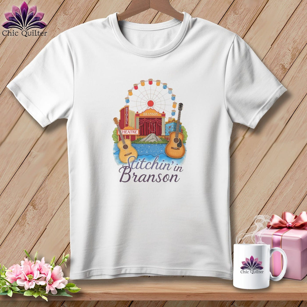 MyDesigns Physical Item S / White Stitchin' in Branson ~ Relaxed Fit Tee