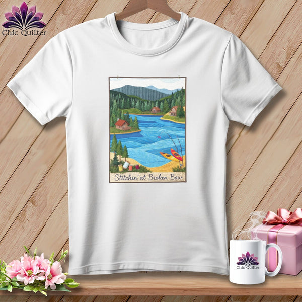 MyDesigns Physical Item S / White Stitchin' in Broken Bow ~ Relaxed Fit Tee