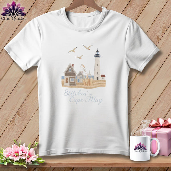 MyDesigns Physical Item S / White Stitchin' in Cape May ~ Relaxed Fit Tee