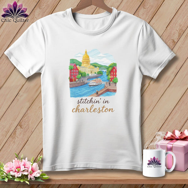MyDesigns Physical Item S / White Stitchin' in Charleston ~ Relaxed Fit Tee