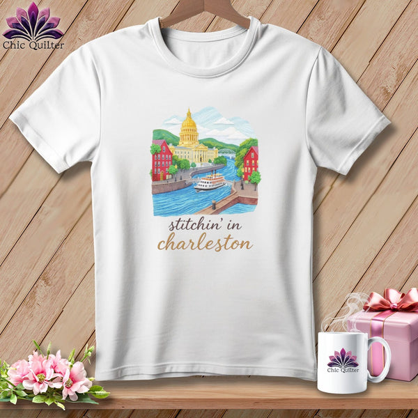 MyDesigns Physical Item S / White Stitchin' in Charleston ~ Relaxed Fit Tee