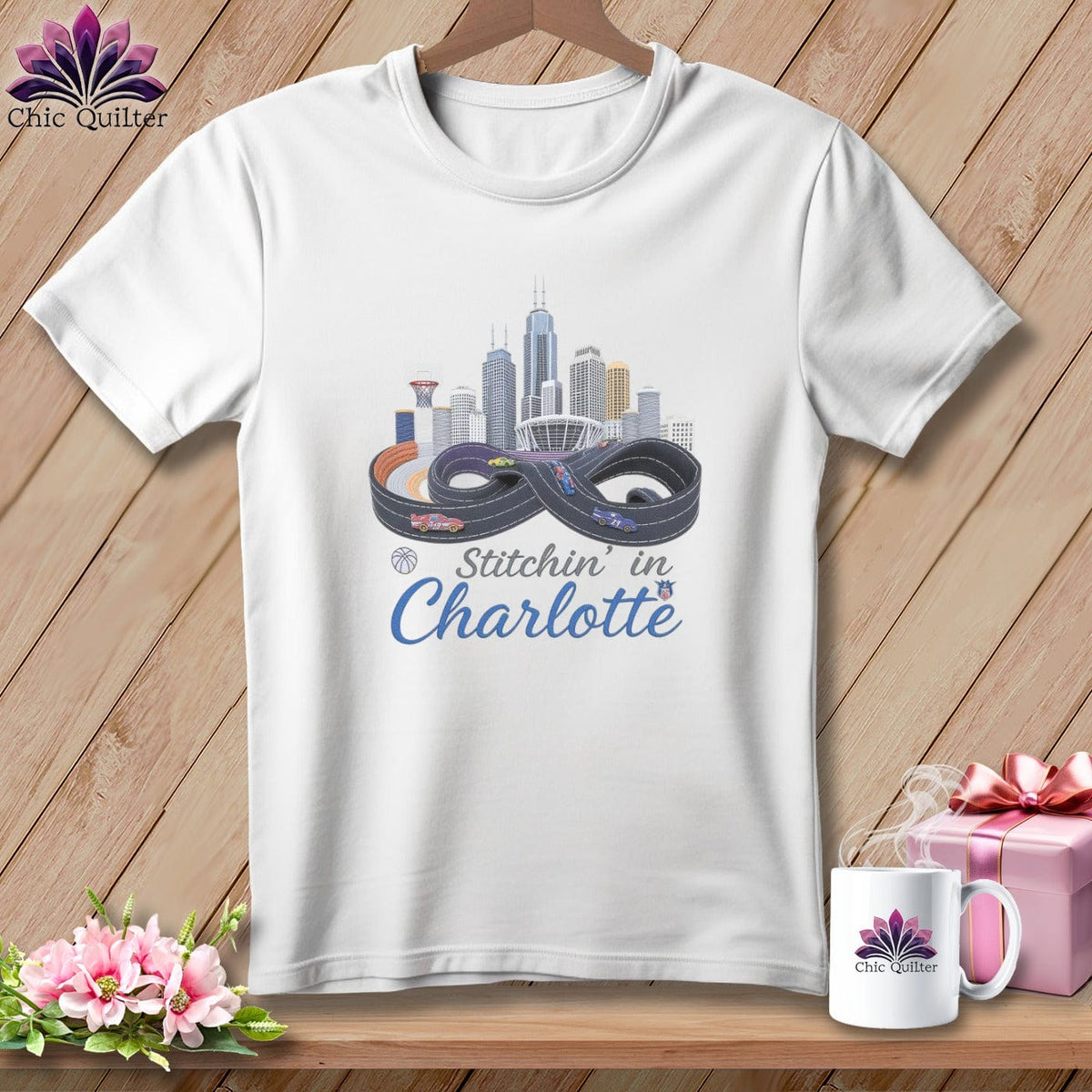 MyDesigns Physical Item S / White Stitchin' in Charlotte ~ Relaxed Fit Tee
