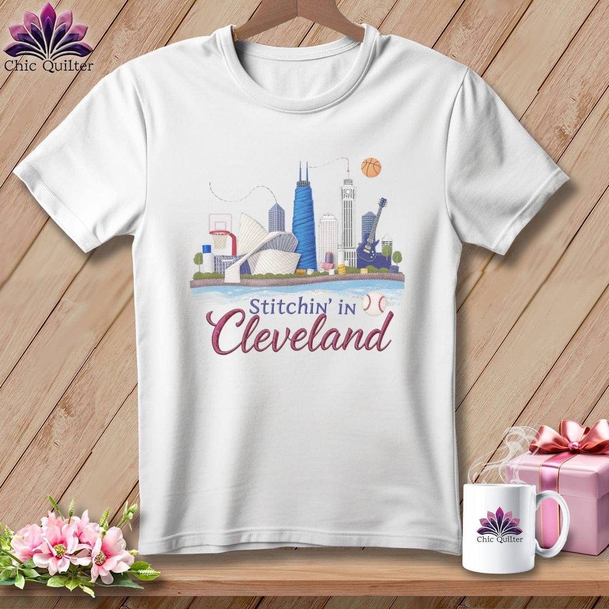 MyDesigns Physical Item S / White Stitchin' in Cleveland ~ Relaxed Fit Tee