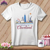 MyDesigns Physical Item S / White Stitchin' in Cleveland ~ Relaxed Fit Tee