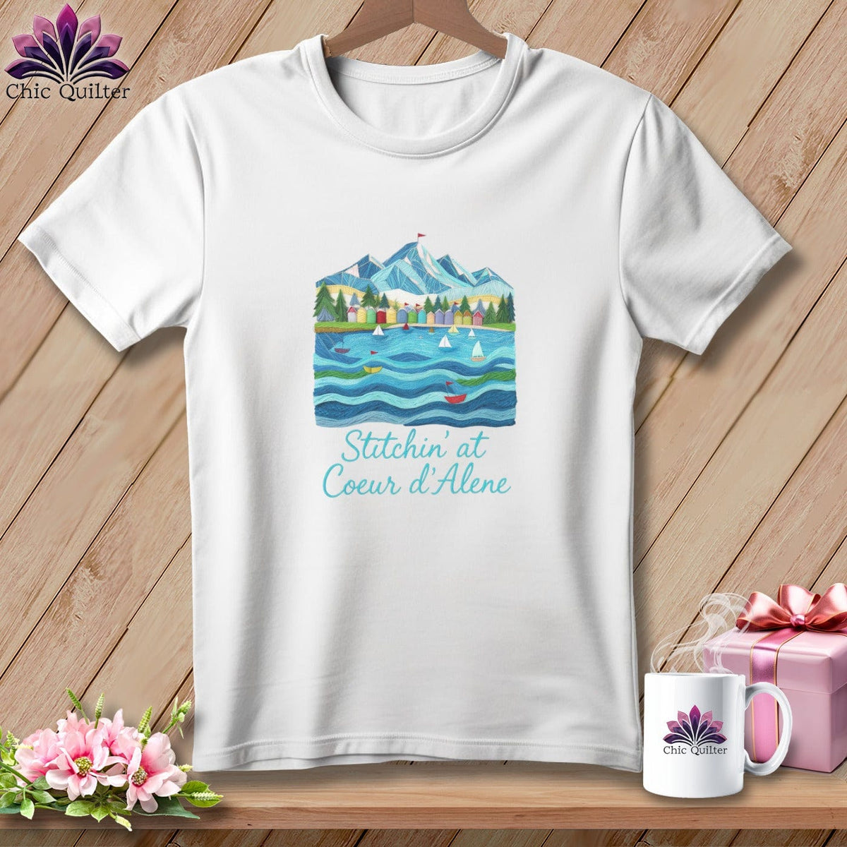 MyDesigns Physical Item S / White Stitchin' in Coeur d'Alene ~ Relaxed Fit Tee