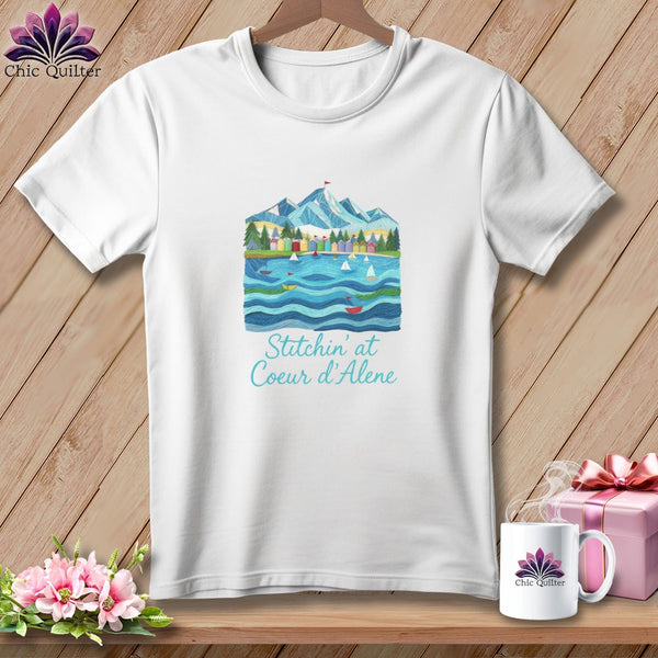 MyDesigns Physical Item S / White Stitchin' in Coeur d'Alene ~ Relaxed Fit Tee