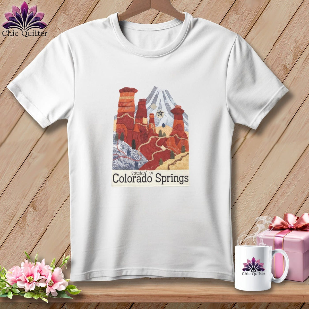 MyDesigns Physical Item S / White Stitchin' in Colorado Springs ~ Relaxed Fit Tee