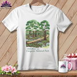 MyDesigns Physical Item S / White Stitchin' in Congaree National Park ~ Relaxed Fit Tee