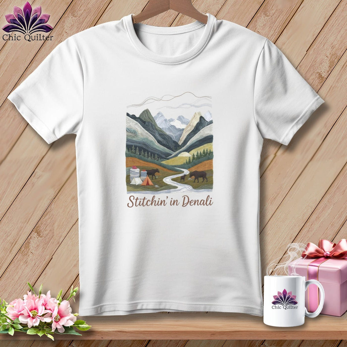 MyDesigns Physical Item S / White Stitchin' in Denali National Park ~ Relaxed Fit Tee