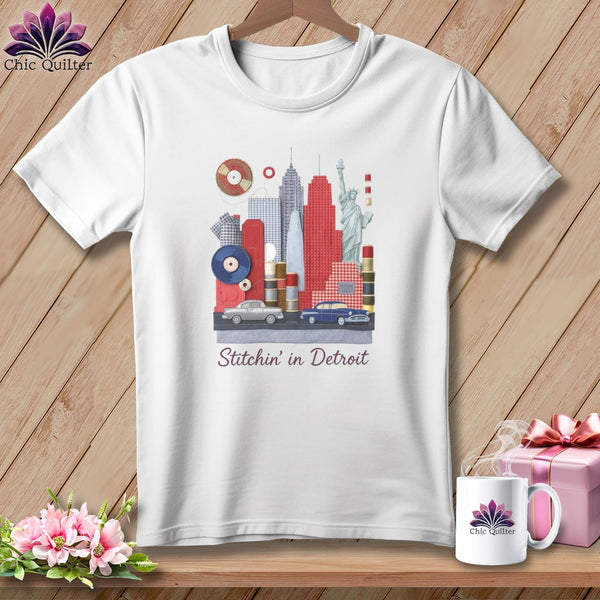 MyDesigns Physical Item S / White Stitchin' in Detroit ~ Relaxed Fit Tee