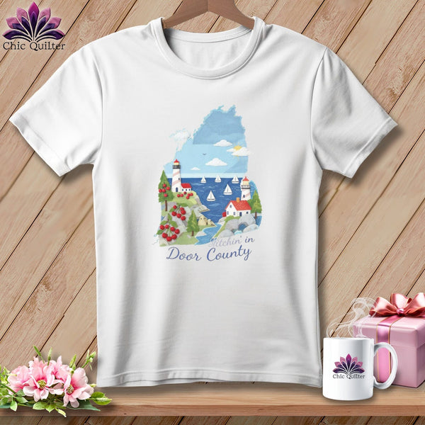MyDesigns Physical Item S / White Stitchin' in Door County ~ Relaxed Fit Tee