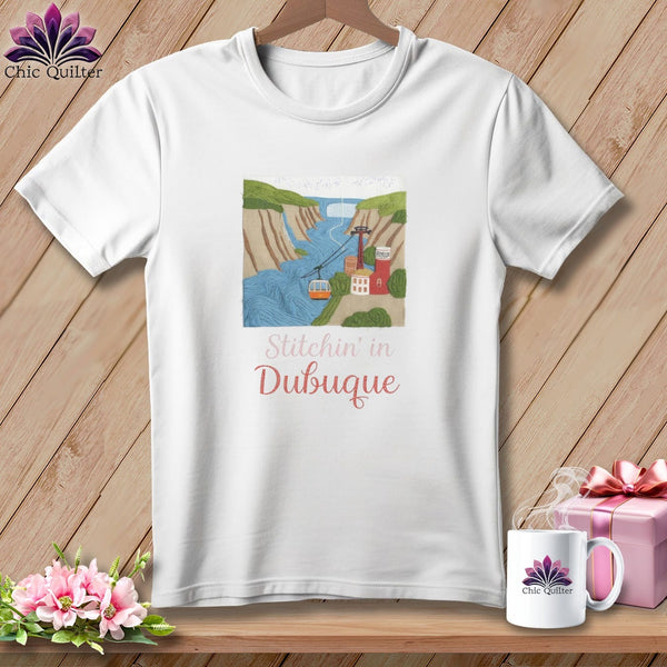 MyDesigns Physical Item S / White Stitchin' in Dubuque ~ Relaxed Fit Tee