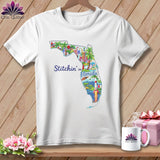 MyDesigns Physical Item S / White Stitchin' in Florida ~ Relaxed Fit Tee