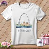 MyDesigns Physical Item S / White Stitchin' in Gateway Arch National Park ~ Relaxed Fit Tee